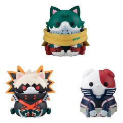 My Hero Academia Mega Cat Project Nyanto! The Big Heroaca Cats Series Trading Figure 3-Pack Izuku Midoriya & Katsuki Bakugo & Shoto Todoroki 12 cm