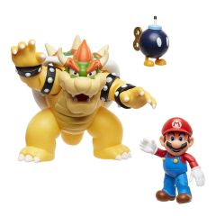 World of Nintendo Action Figure 3-Pack Mario vs. Bowser Lava Battle 