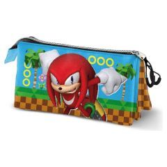 Sonic - The Hedgehog Triple Pencil case SEGA Knuckles Run Multicolour